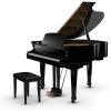 Grand piano with lid open