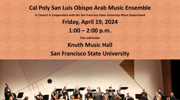 Arab Music Ensemble flyer for April 19, 2024