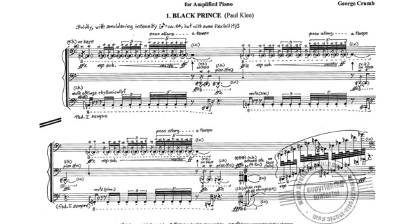 A page from the score of George Crumb's Metamorphasis